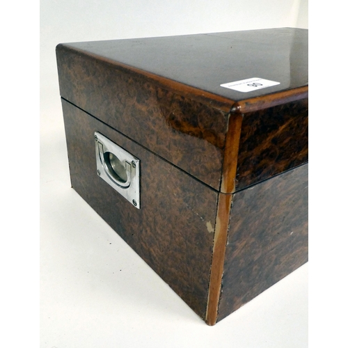 90 - A modern walnut finished humidor with straight sides, a hinged lid and a tray fitted interior  7