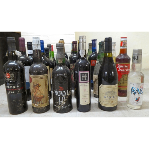 142 - Alcoholic beverages: to include wine and ports