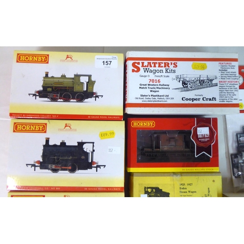 157 - '00' gauge model railway accessories: to include a Hornby 0-6-0 Peckett B2 Sherwood Colliery No.4 lo... 