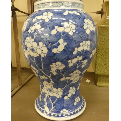 352 - Early 20thC Oriental ceramics: to include a Celadon glazed porcelain, box design vase with inscribed... 