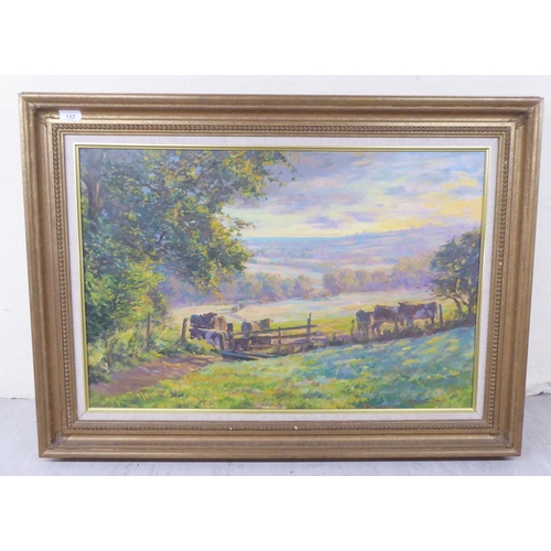 112 - Dugald Stark - cattle in a landscape  oil on canvas  bears a signature  19