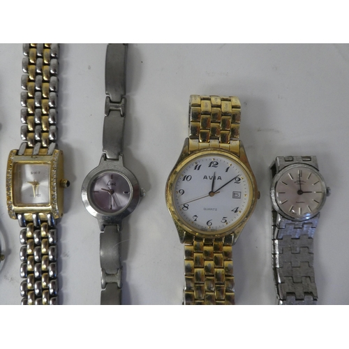 2 - Wristwatches, variously cased and strapped; and a Smith's Empire pocket watch