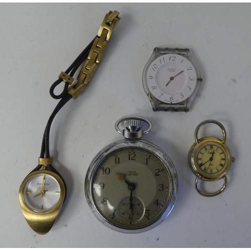 2 - Wristwatches, variously cased and strapped; and a Smith's Empire pocket watch