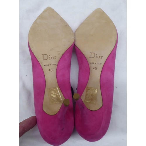 22 - A pair of pink suede shoes  size 40 with a dust cover