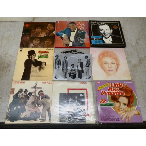 32 - Vinyl albums, mixed genres: to include 'Rolling Stones'; 'The Jacksons'; 'The Shadows'; and 'Frank S... 