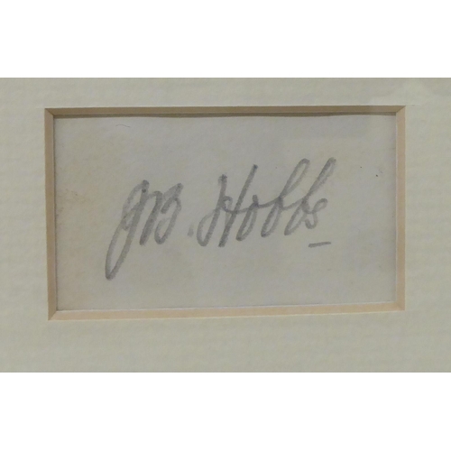 34 - A monochrome photographic print and signature of Jack Hobbs  3