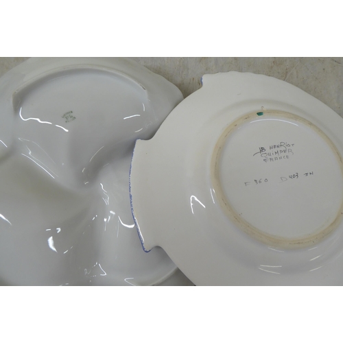 39 - A mixed lot: to include a Limoges porcelain, triple section entrée dish  10