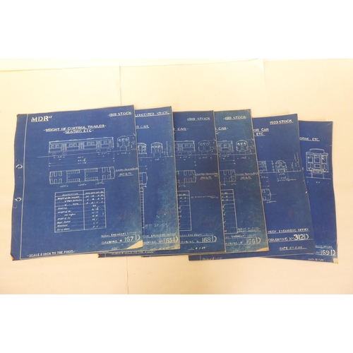 403 - Original blueprint copies of The 1920s London Underground passenger rolling stock