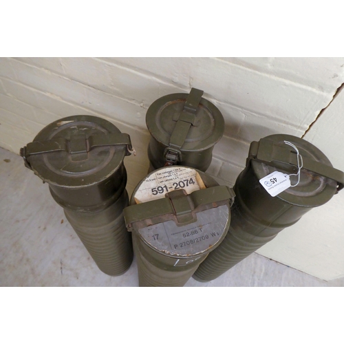 45 - A set of four World War II Swiss Mountain Troop shell carrier cases(Please Note: this lot is subject... 