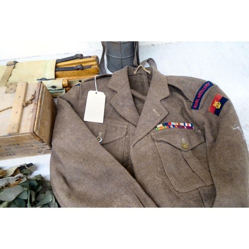 49 - World War II tack and collectables: to include a camouflage covered helmet(Please Note: this lot is ... 