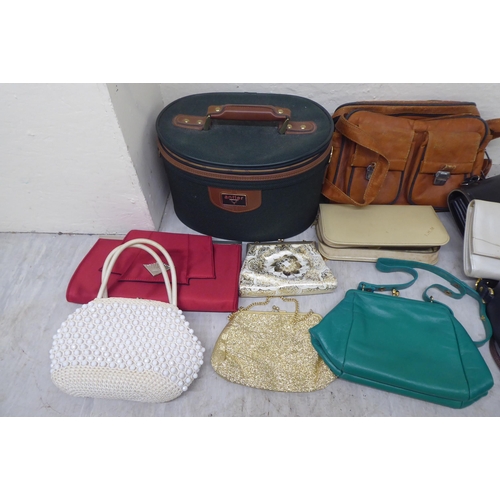 53 - A selection of clutch and handbags, vintage and later beadworked, leather and other examples