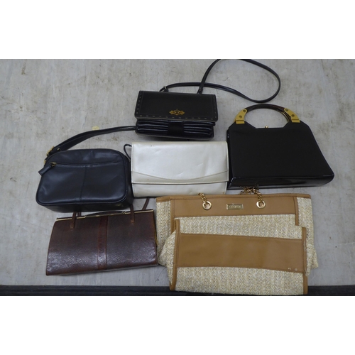 53 - A selection of clutch and handbags, vintage and later beadworked, leather and other examples