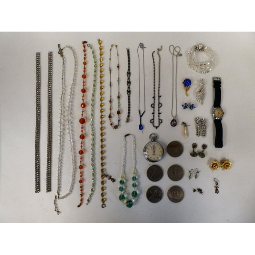 62 - Coins and other items of personal ornament: to include a Sekonda stopwatch