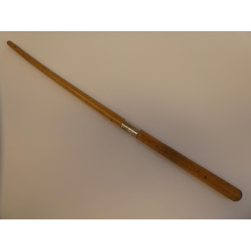 75 - A late Victorian turned, tapered conductor's baton, the engraved ferule inscribed 'To W Steprey Paws... 