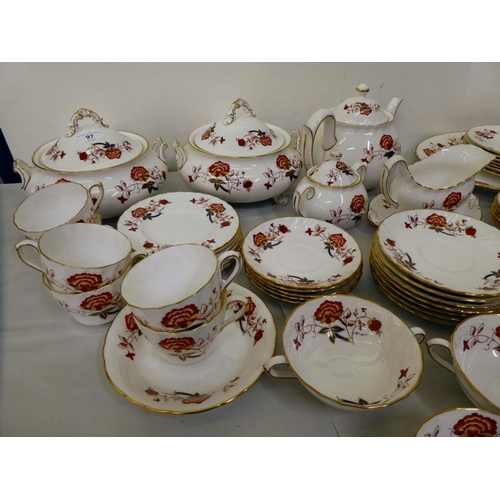 97 - Royal Crown Derby china Bali pattern tableware: to include a teapot  7