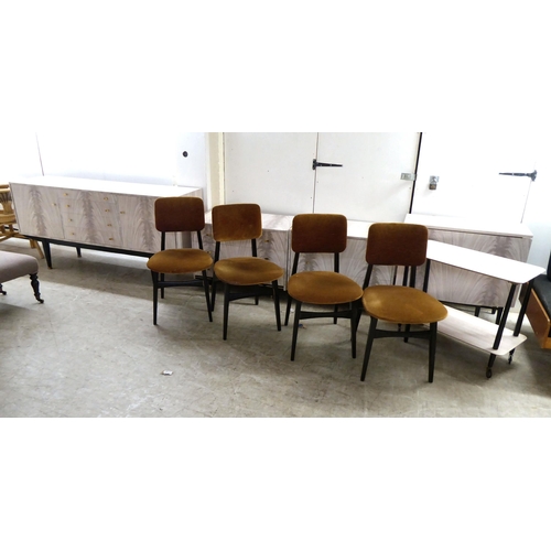 88 - A suite of 1950/60s melamine furniture, comprising dining and bedroom furniture