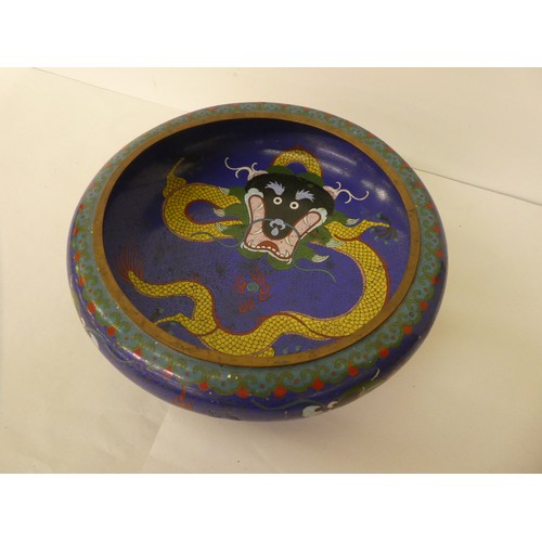 106 - 20thC Chinese cloisonné ware: to include a shallow bowl, decorated with dragons  10