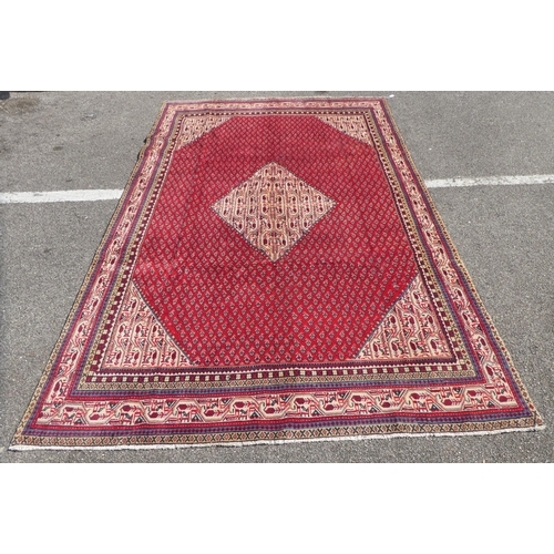 282 - A Hamadan rug, decorated with repeating stylised motifs, on a multi-coloured ground  80