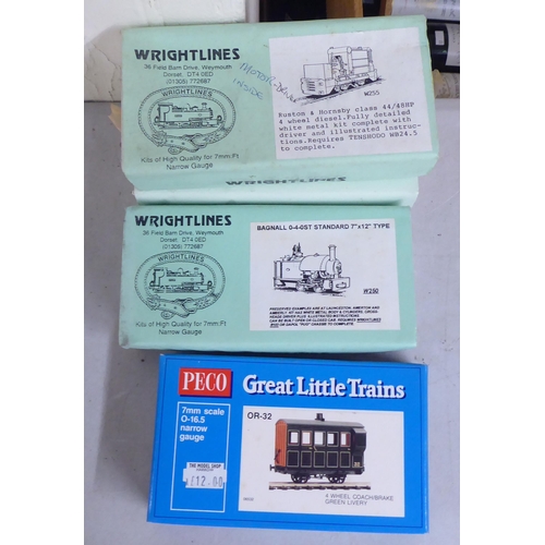 254 - 0 gauge and 7mm scale model railway accessories: to include a Wrightlines 40HP Fowler-Marshall 4wD; ... 