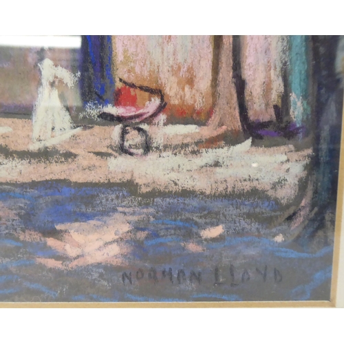 270 - Norman Lloyd - a Continental street scene  pastel  bears a signature  13