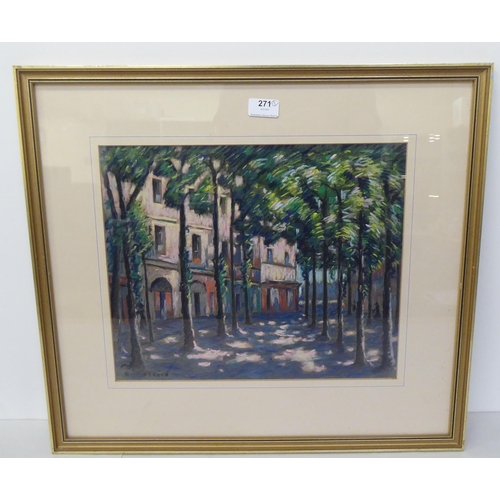 271 - Norman Lloyd - a Continental street scene  pastel  bears a signature  13