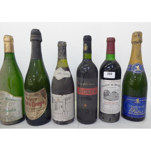 298 - Wine: to include a bottle of 1990 Chateau de Brussac