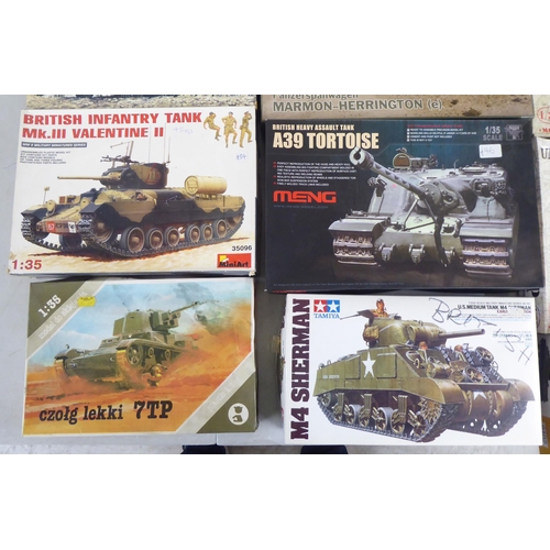 43 - 1/35 scale model kits: to include a Chevrolet 15CWT by Italeri; and a Mk.III Valentine II by Mini Ar... 