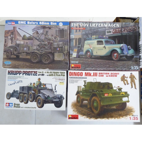 46 - 1/35 scale model kits: to include a Crusader III AA Mk.III by Italeri; and a Krupp Protze by Tamiya&... 