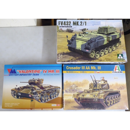 46 - 1/35 scale model kits: to include a Crusader III AA Mk.III by Italeri; and a Krupp Protze by Tamiya&... 