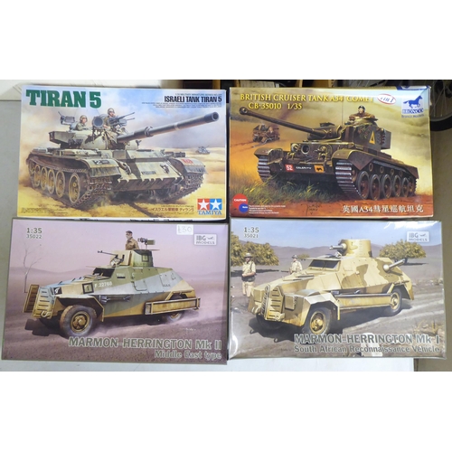 48 - 1/35 scale model kits: to include British Tank Destroyer Achilles by Academy; and US Modern Army Inf... 