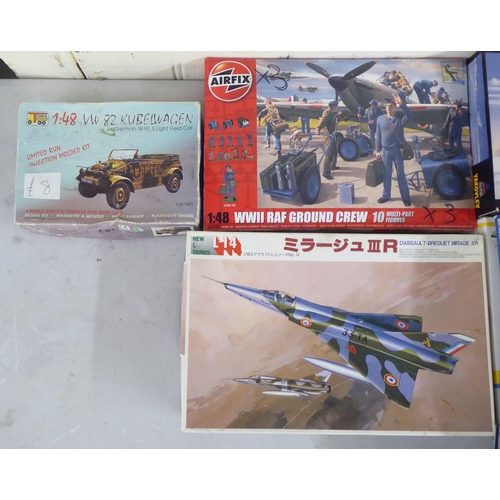 51 - 1/48 scale model kits: to include a Hawker Hurricane Mk.1 by Airfix; and a VW 82 Kubelwagen by Tonda... 