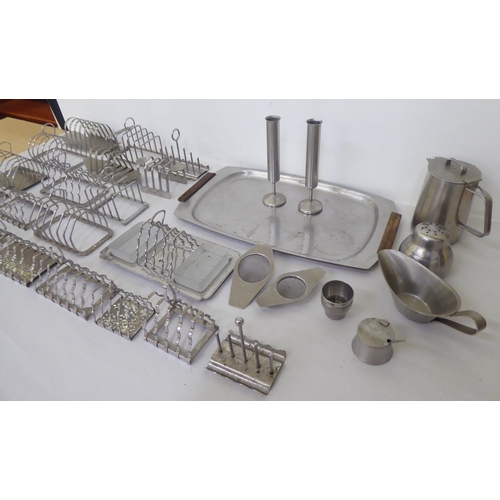 56 - Vintage stainless steel tableware, mostly Old Hall, designed by Robert Welch: to include toastracks ... 