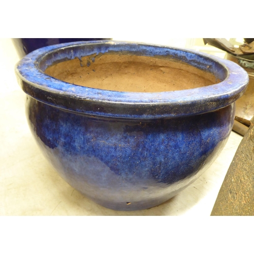 6 - Garden pots: to include a blue glazed stoneware example  11