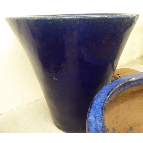 6 - Garden pots: to include a blue glazed stoneware example  11