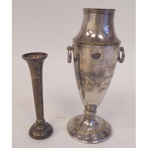 65 - A Cristoffle plated, twin handled vase, inscribed as 'used by King Edward VII at the Pabis Hotel, Bi... 