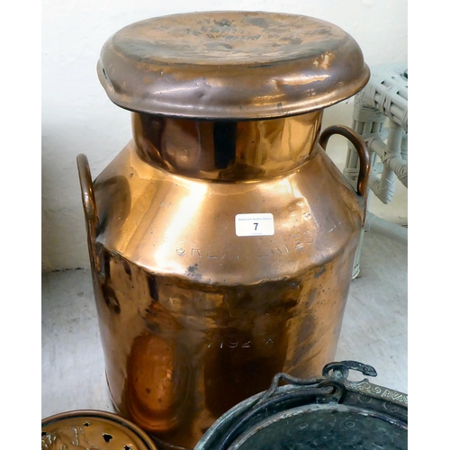 7 - Metalware: to include a copper plated milk churn  21