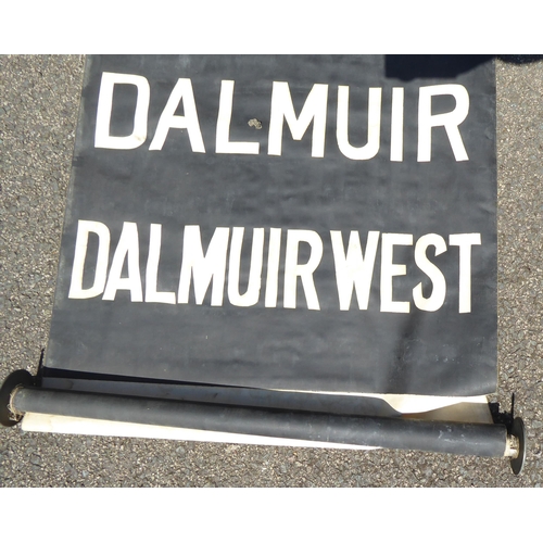 95 - A passenger transport vehicle destination roller sign for stops in Scotland, Auchenshuggle to Dalmui... 