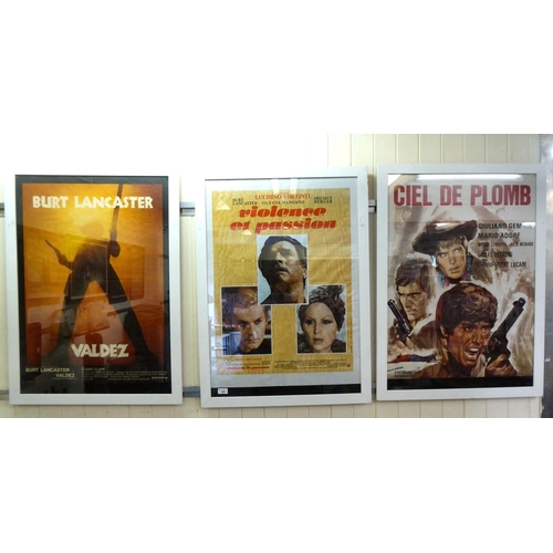 108 - French language coloured film posters, viz. 'Valdez'; 'Violence et Passion'; and 'Ciel de Plomb'  ea... 