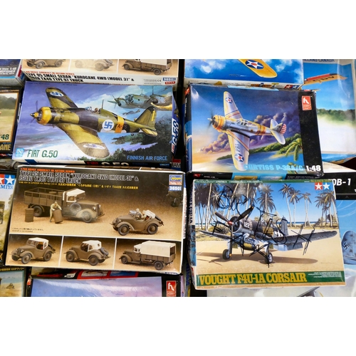 255 - 1/48 scale model kits: to include a P-51D Mustang by Testors; and a Curtiss P-36 A/C by Hobby Craft&... 