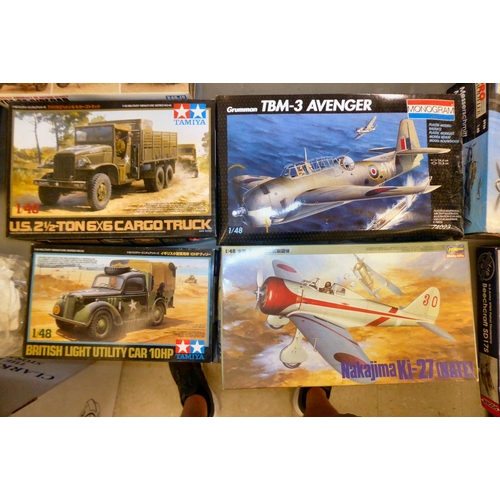 255 - 1/48 scale model kits: to include a P-51D Mustang by Testors; and a Curtiss P-36 A/C by Hobby Craft&... 