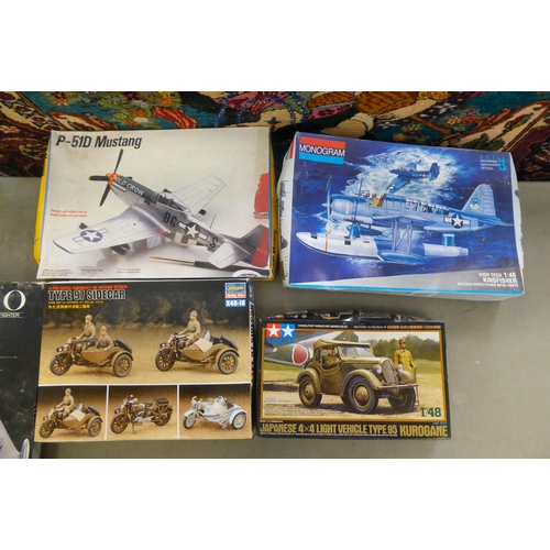 255 - 1/48 scale model kits: to include a P-51D Mustang by Testors; and a Curtiss P-36 A/C by Hobby Craft&... 