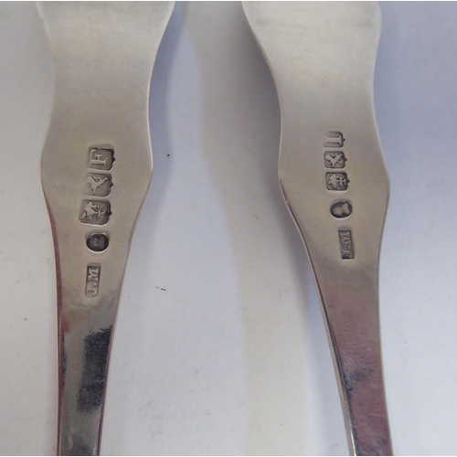 207 - Silver: to include a fiddle pattern dessert spoon  Glasgow 1827