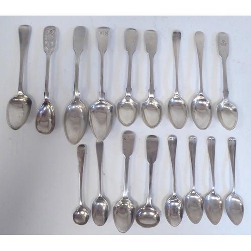 209 - Silver teaspoons  various patterns & marks