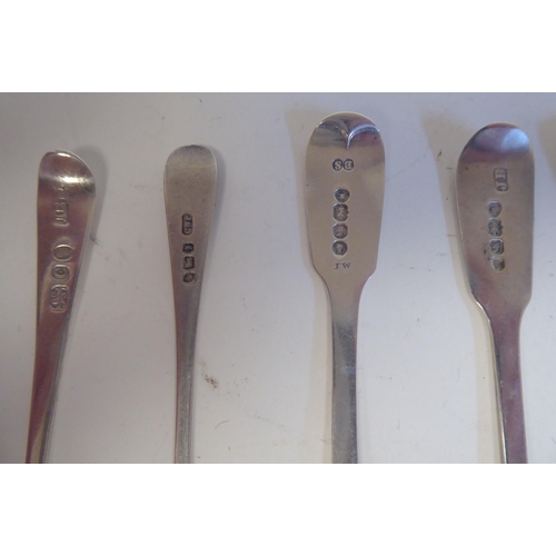 209 - Silver teaspoons  various patterns & marks