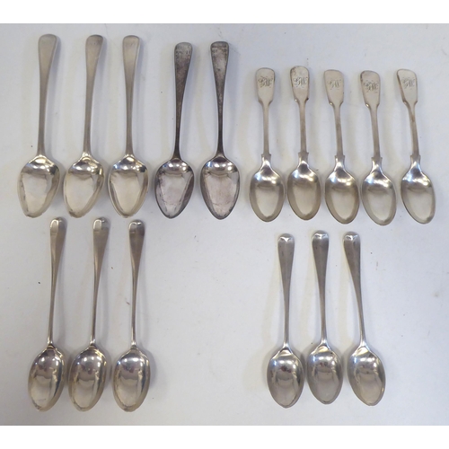 214 - Silver teaspoons  various patterns & marks