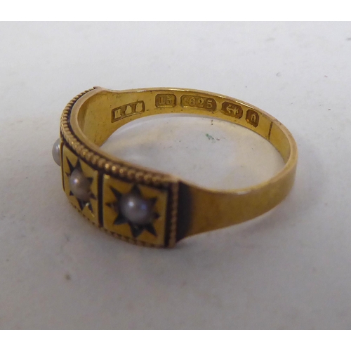 235 - Gold and yellow metal items of personal ornament: to include a late Victorian 15ct ring, set with fo... 