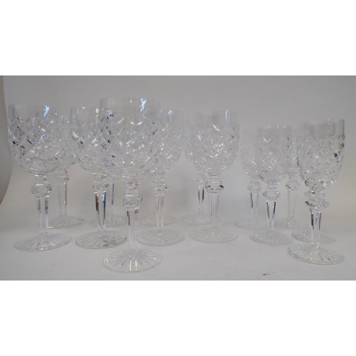 246 - Waterford Powerscourt pattern crystal glasses: to include eight pedestal wines  7