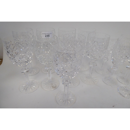 246 - Waterford Powerscourt pattern crystal glasses: to include eight pedestal wines  7