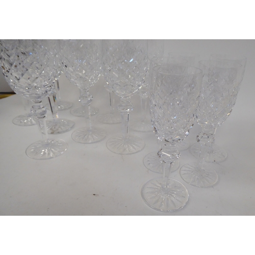 246 - Waterford Powerscourt pattern crystal glasses: to include eight pedestal wines  7