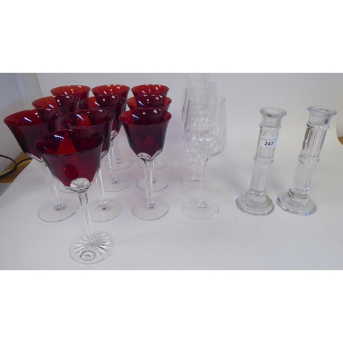 247 - Glassware: to include a pair of Ralph Lauren candlesticks  10